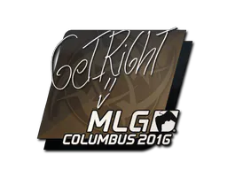 Sticker GeT_RiGhT | MLG Columbus 2016 - Preço e onde comprar no CS2