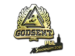Sticker GODSENT (Gold) | Stockholm 2021 - Preço e onde comprar no CS2