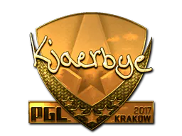 Sticker Kjaerbye (Gold) | Krakow 2017 - Preço e onde comprar no CS2