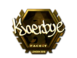 Sticker Kjaerbye (Gold) | London 2018 - Preço e onde comprar no CS2
