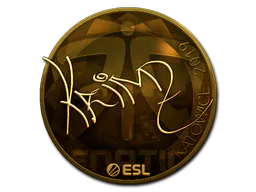 Sticker KRIMZ (Gold) | Katowice 2019 - Preço e onde comprar no CS2