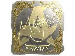 Sticker MAJ3R (Gold) | Austin 2025 - Preço e onde comprar no CS2