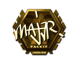 Sticker MAJ3R (Gold) | London 2018 - Preço e onde comprar no CS2