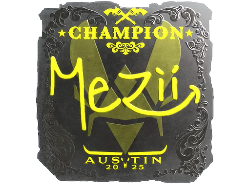 Sticker mezii (Foil, Champion) | Austin 2025 - Preço e onde comprar no CS2