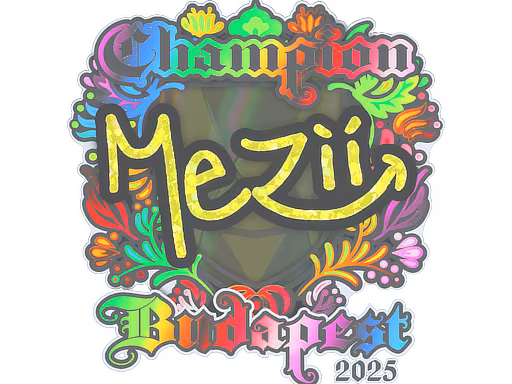 Sticker mezii (Holo, Champion) | Budapest 2025 - Preço e onde comprar no CS2