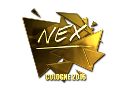 Sticker nex (Gold) | Cologne 2016 - Preço e onde comprar no CS2