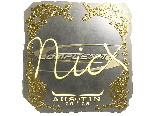 Sticker nicx (Gold) | Austin 2025 - Preço e onde comprar no CS2