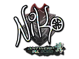 Sticker NiKo (Glitter) | Antwerp 2022 - Preço e onde comprar no CS2