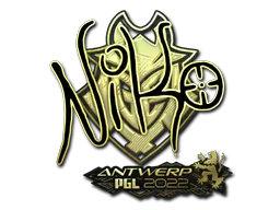 Sticker NiKo (Gold) | Antwerp 2022 - Preço e onde comprar no CS2