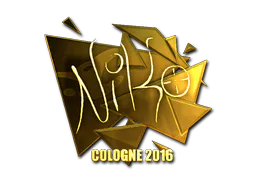 Sticker NiKo (Gold) | Cologne 2016 - Preço e onde comprar no CS2