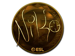 Sticker NiKo (Gold) | Katowice 2019 - Preço e onde comprar no CS2