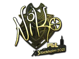 Sticker NiKo (Gold) | Stockholm 2021 - Preço e onde comprar no CS2
