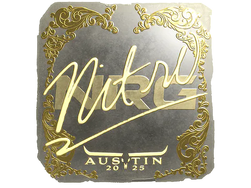 Sticker nitr0 (Gold) | Austin 2025 - Preço e onde comprar no CS2