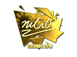 Sticker nitr0 (Gold) | Cologne 2016 - Preço e onde comprar no CS2