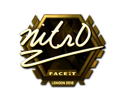 Sticker nitr0 (Gold) | London 2018 - Preço e onde comprar no CS2