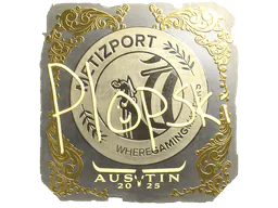 Sticker Plopski (Gold) | Austin 2025 - Preço e onde comprar no CS2