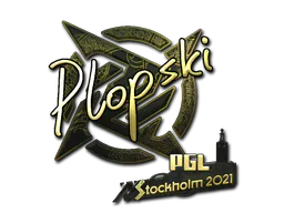 Sticker Plopski (Gold) | Stockholm 2021 - Preço e onde comprar no CS2
