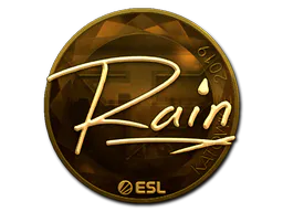 Sticker rain (Gold) | Katowice 2019 - Preço e onde comprar no CS2