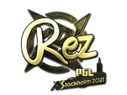 Sticker REZ (Gold) | Stockholm 2021 - Preço e onde comprar no CS2
