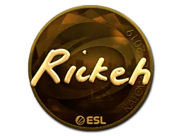 Sticker Rickeh (Gold) | Katowice 2019 - Preço e onde comprar no CS2