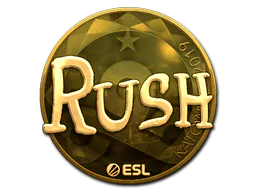 Sticker RUSH (Gold) | Katowice 2019 - Preço e onde comprar no CS2