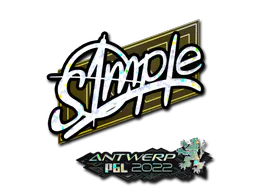 Sticker s1mple (Glitter) | Antwerp 2022 - Preço e onde comprar no CS2