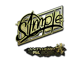 Sticker s1mple (Gold) | Antwerp 2022 - Preço e onde comprar no CS2