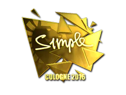 Sticker s1mple (Gold) | Cologne 2016 - Preço e onde comprar no CS2