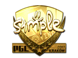 Sticker s1mple (Gold) | Krakow 2017 - Preço e onde comprar no CS2
