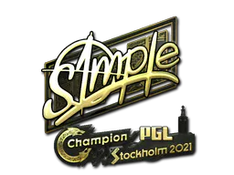 Sticker s1mple (Gold) | Stockholm 2021 - Preço e onde comprar no CS2