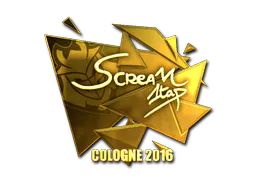 Sticker ScreaM (Gold) | Cologne 2016 - Preço e onde comprar no CS2