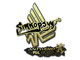 Sticker sinnopsyy (Gold) | Antwerp 2022 - Preço e onde comprar no CS2