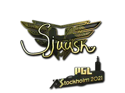 Sticker sjuush (Gold) | Stockholm 2021 - Preço e onde comprar no CS2
