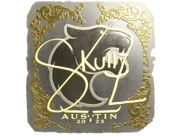 Sticker skullz (Gold) | Austin 2025 - Preço e onde comprar no CS2