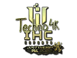 Sticker Techno4K (Gold) | Antwerp 2022 - Preço e onde comprar no CS2