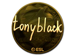 Sticker tonyblack (Gold) | Katowice 2019 - Preço e onde comprar no CS2