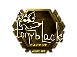 Sticker tonyblack (Gold) | London 2018 - Preço e onde comprar no CS2