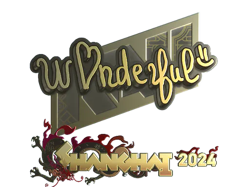 Sticker w0nderful (Gold) | Shanghai 2024 - Preço e onde comprar no CS2