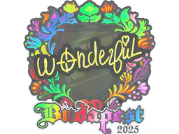 Sticker w0nderful (Holo) | Budapest 2025 - Preço e onde comprar no CS2