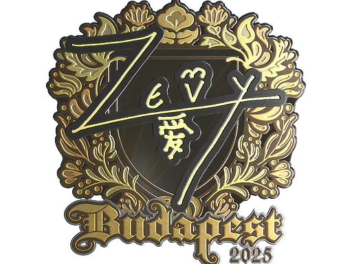 Sticker zevy (Gold) | Budapest 2025 - Preço e onde comprar no CS2