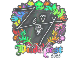 Sticker zevy (Holo) | Budapest 2025 - Preço e onde comprar no CS2