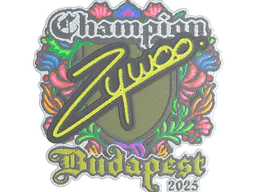 Sticker ZywOo (Embroidered, Champion) | Budapest 2025 - Preço e onde comprar no CS2