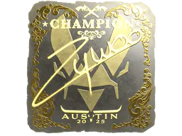 Sticker ZywOo (Gold, Champion) | Austin 2025 - Preço e onde comprar no CS2