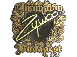 Sticker ZywOo (Gold, Champion) | Budapest 2025 - Preço e onde comprar no CS2