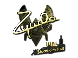 Sticker ZywOo (Gold) | Stockholm 2021 - Preço e onde comprar no CS2
