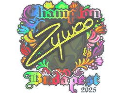 Sticker ZywOo (Holo, Champion) | Budapest 2025 - Preço e onde comprar no CS2